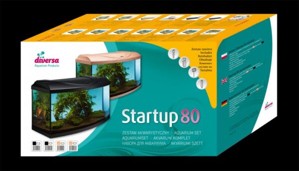 Diversa startup akvarijni set 80 vypouklý AP černý LED EXPERT