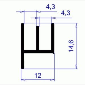 Lišta pro posuvná skla - 1ks = cca 250cm